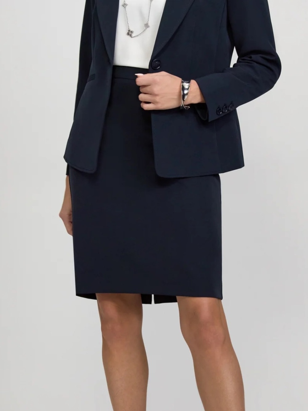 Laura Classic Navy Pencil Skirt